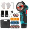 12V Mini Lithium Angle Grinder Brushed Motor EU Standard Plug 2 Batteries Rechargeable Cutting & Polishing Power Tool