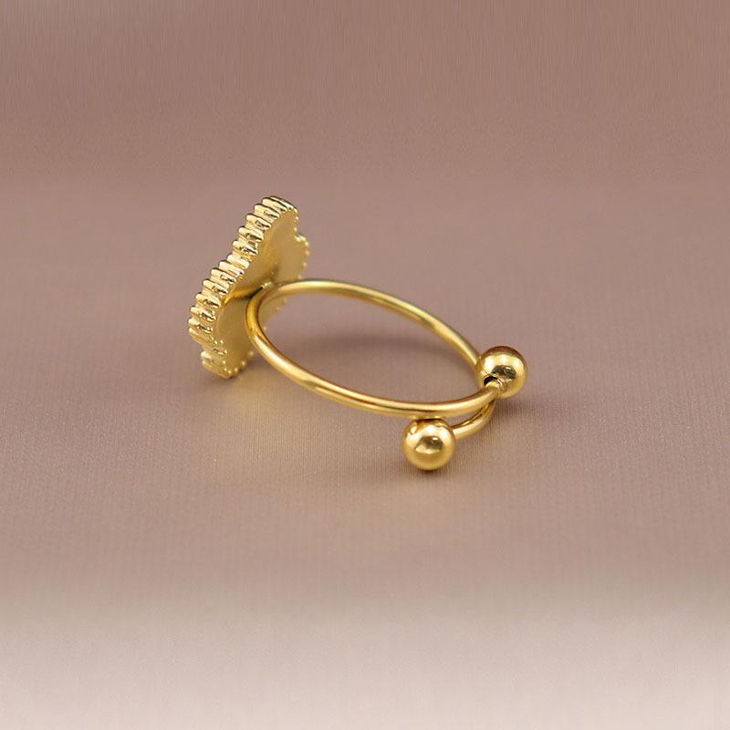 Stainless Steel Light Luxury Five-Leaf Clover Adjustable Titanium Steel Ring