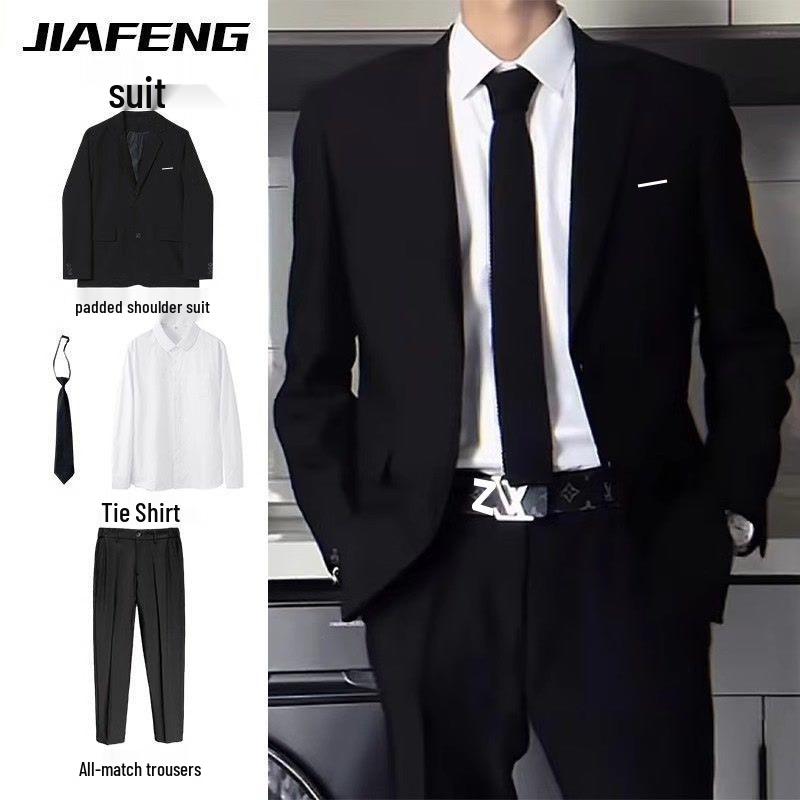 Men's Formal Suit Set: Jacket, Uniform, Groomsman, Groom, Wedding Tuxedo, Business & School Wear.