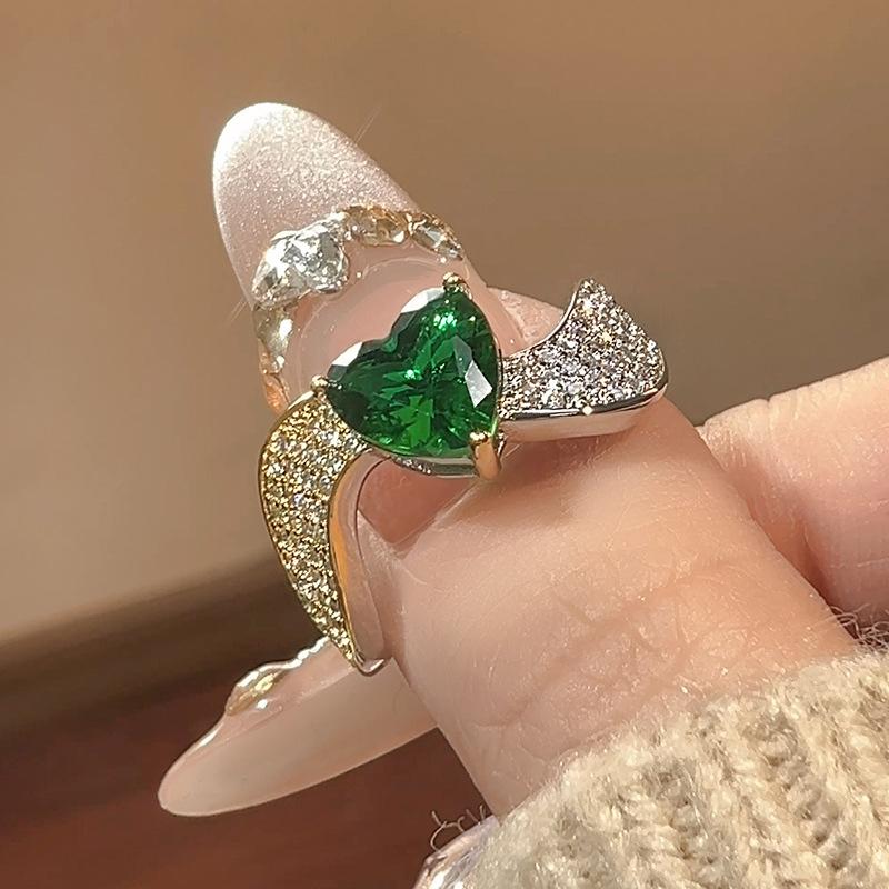 Jewelry Rings Jewelry Exquisite Color Love Zircon Rings Premium Opening Personality Women