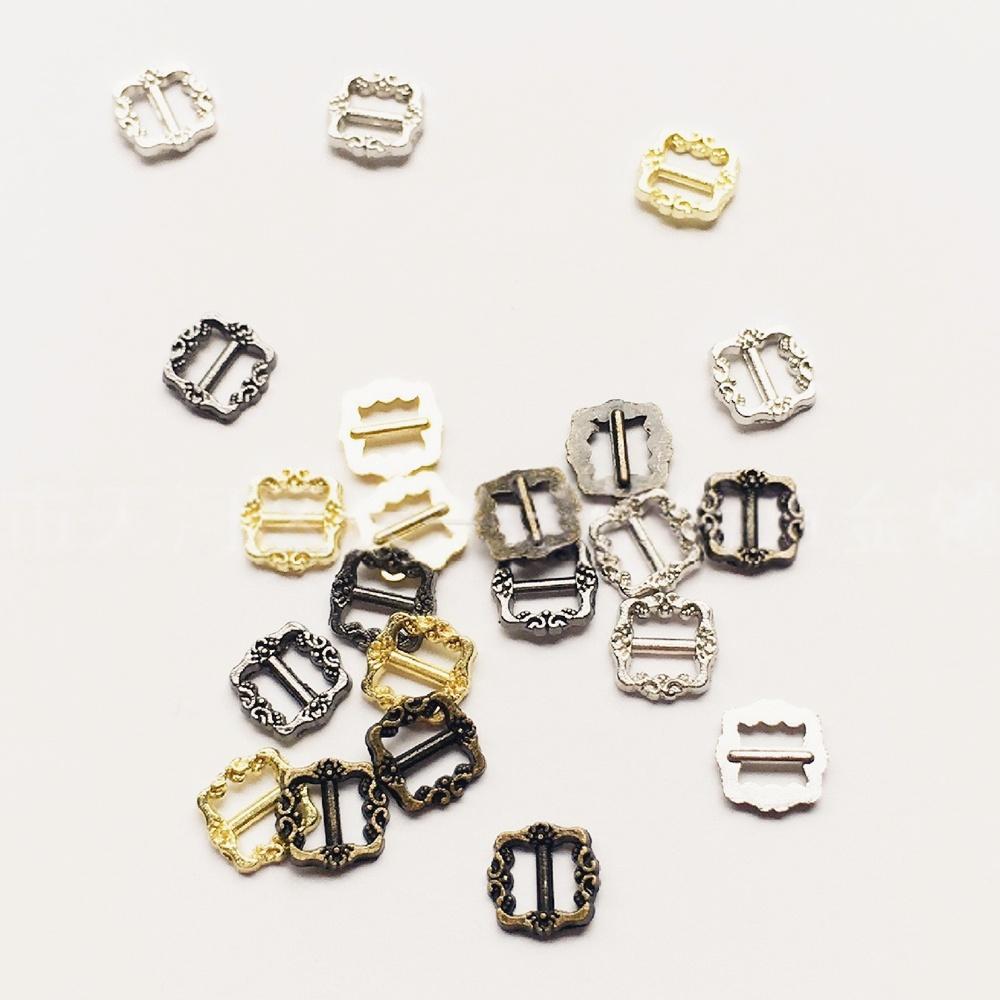 Ultra-Small 6x6mm Zinc Alloy Plated Square Sliding Buckle Adjustable Buckle for Bags Shoes Belts & Garment 4 Colors 6mm*6mm 100pcs