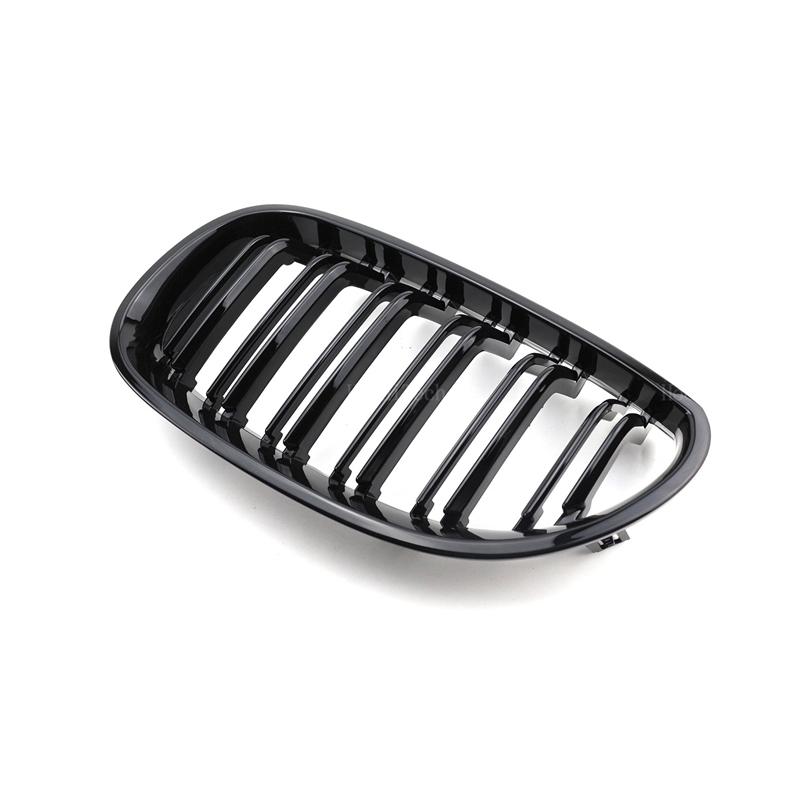 New Look Auto-Kühlergrill, vorne, Niere, glänzend, 2 Linien, Doppellamellen, für BMW 5er E60 E61 M5 520i 535i 550i 2003–2010