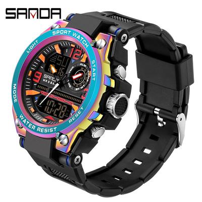 Nový produkt Hodinky SANDA Cool Trend Special Forces Pánske vodotesné športové elektronické hodinky Luminous Magic