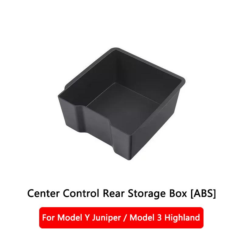 Für Tesla Model Y Juniper Model 3 Highland Mittelkonsolen-Organizer Armlehne Versteckte Aufbewahrungsbox vorne und hinten Untere Silikonmatte