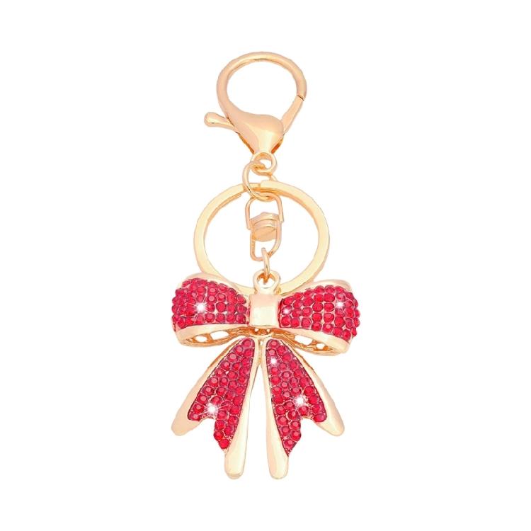 Shimmering Bowknot Keychain Rhinestones Decoration Alloy Metal Jewelry Accessory For Everyday Elegances