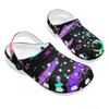 White EVA Clogs with Dark Rose Print, Lightweight Slip On Garden Shoes, Breathable Beach Sandals, Indoor Outdoor Slippers for Men Women