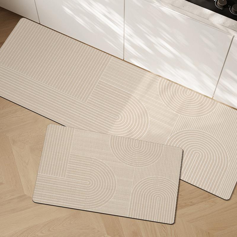 Diatom Mud Kitchen Floor Mat Dirt-resistant Anti-slip Mat Wasabi Wind Absorbing Quick-drying Foot Mat Long Two-piece Set