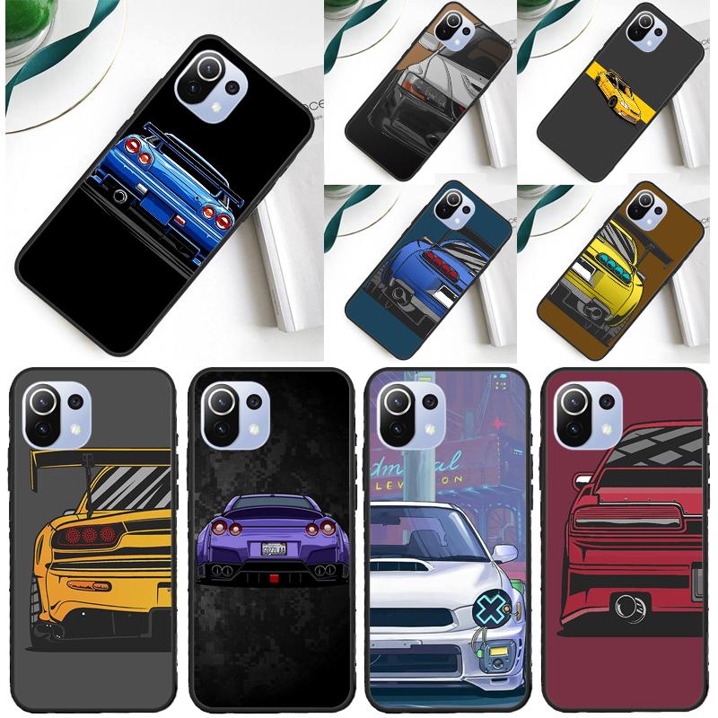 JDM COOL Car Cartoon Cover For Xiaomi 14 Ultra 13 11T 12T 13T 14T Pro POCO X7 X6 Pro X3 X5 F3 F5 M6 F6 Pro Case