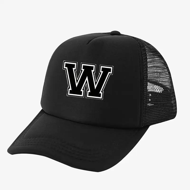Truck Hat Large Mesh Summer Curved Brim Baseball Cap, Trendy Thin Light Plate Black, Large Mesh Hat Truck Hat