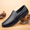 Fashion Non-Slip Lightweight Men Business Shoes Slip-On Comfortable Flat Men's Genuine Leather Loafers Casual Breathable Soft Sole Shoes