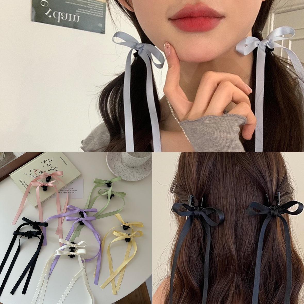 

ins bow ribbon hairpin girl heart personality fashion versatile grab clip niche new hair accessories