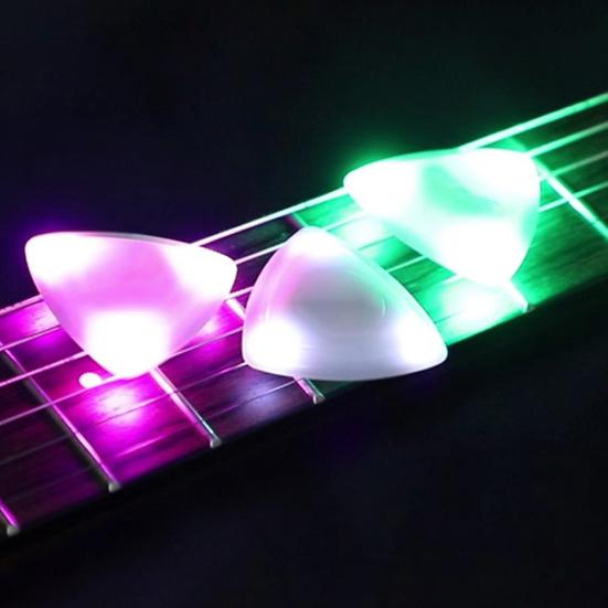 Glowing Guitar Picks LED Light Up Guitar Plectrum Illuminated Guitar Picks Accessory for Acoustic Electric And Bass