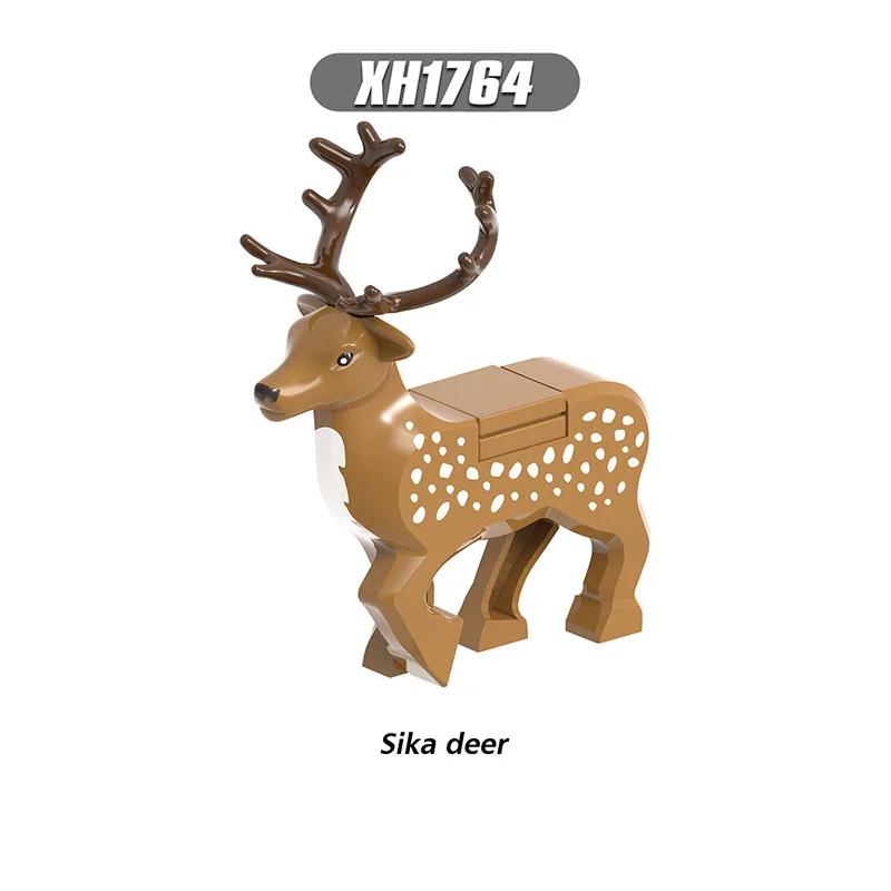 Christmas Elk Reindeer Deer Figures Animals Building Blocks Bricks Playthings for Children Kids Xmas Plaything Block Gifts
