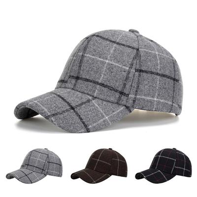 Herbst Winter Plaid Cap Männer Baseball Kappe Frauen Sonnenhut Pferdeschwanz Panama Kappe Visier Hüte Snapback Hut