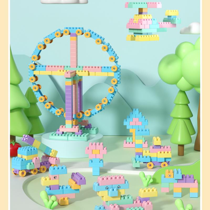 DIY Macaroon Fun Particles Building Block Toy Set Parent and Child Girls Assembling Educational Toys