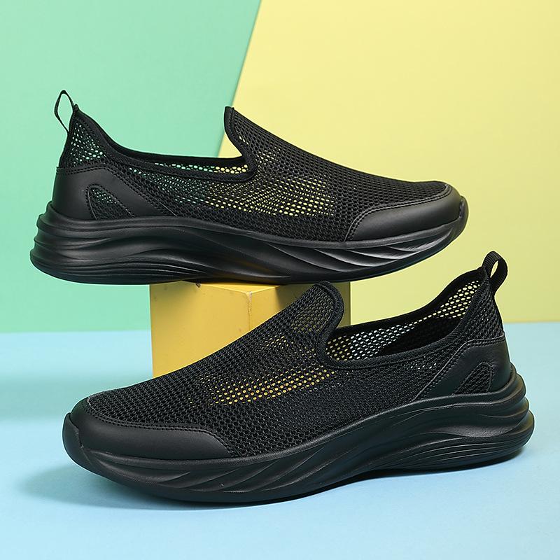 Large size lazy shoes summer new breathable mesh shoes comfortable versatile lightweight casual shoes