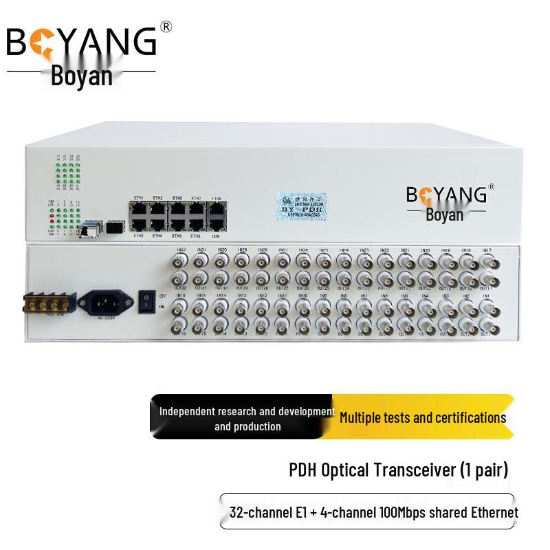 BOYANG BY-32E1-4E PDH Optical Transceiver, 120km, Rack-mount