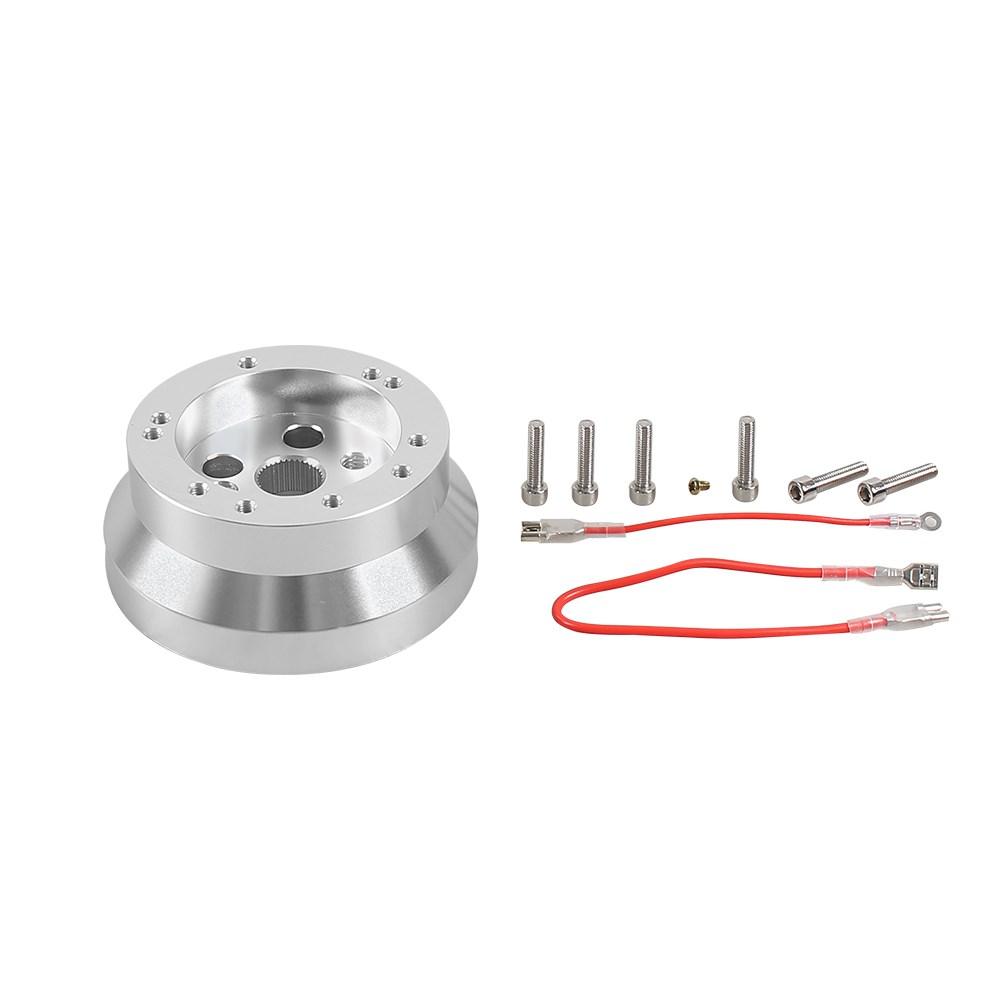 Car aluminum 5 & 6 Hole Steering Wheel Polished Short Hub Adapter Kit Interior Fits Steering Wheel Connector for Chevy GM серебряный