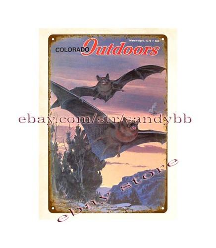 

Colorado wildlife hunting flying bat tin sign wall metal artworkAluminum 20x30cm（7.8x11.8inch）