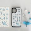 New Korean Ins Origami Art Blue Origami Crane Phone Case for iPhone16 15 14 13 12 11 Pro Max Plus High-end Matte Anti Fall Cover