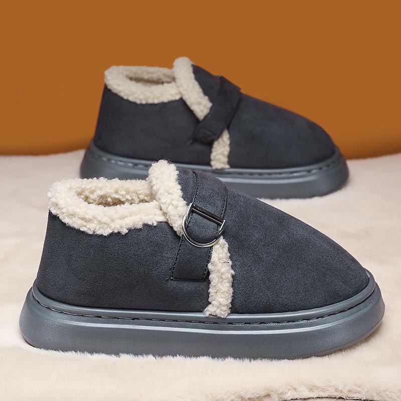 Winter Outdoor Anti Slip Snow Boots Winter 2025 New Couple Thick Bottom Warm Bag Cotton Slippers Women's Shoes Fashion Men Shoes