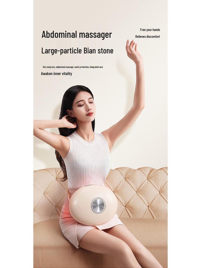 Rechargeable Abdominal Massager: Moxibustion, Hot Compress, Kneading, Bianshi Therapy