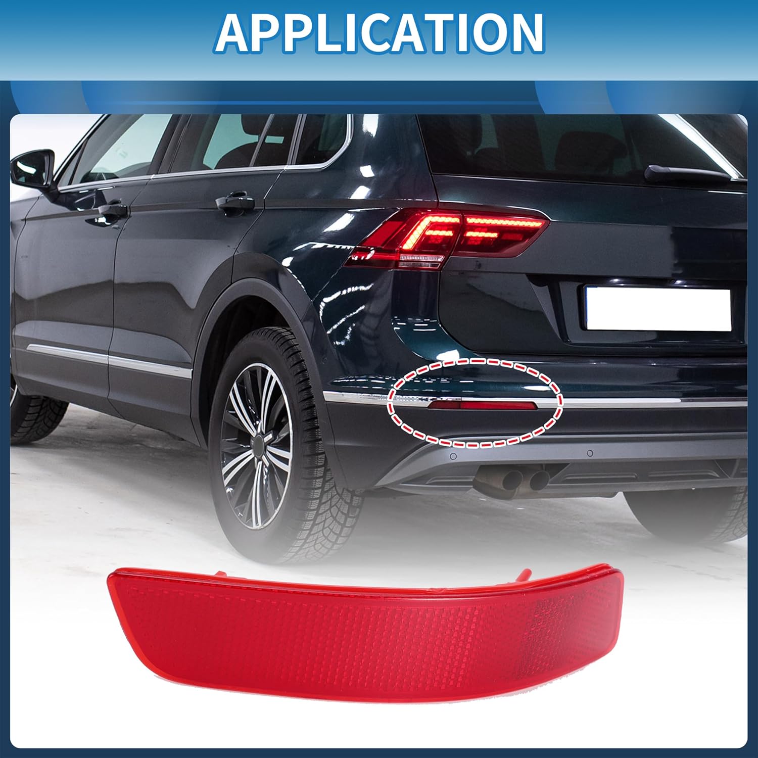 Bumper Reflector No.81910-30040 Rear Right 7.09 x1.50  Bumper Reflector Side Marker for Lexus ES300h 2013-2018 ABS Red