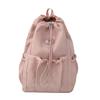 Niche Ins Fresh Solid Color Backpack Cute Female Student Large Capacity Campus Class Backpack Simple Casual Bag
