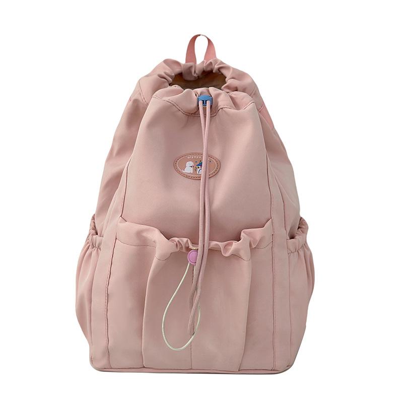 Niche Ins Fresh Solid Color Backpack Cute Female Student Large Capacity Campus Class Backpack Simple Casual Bag