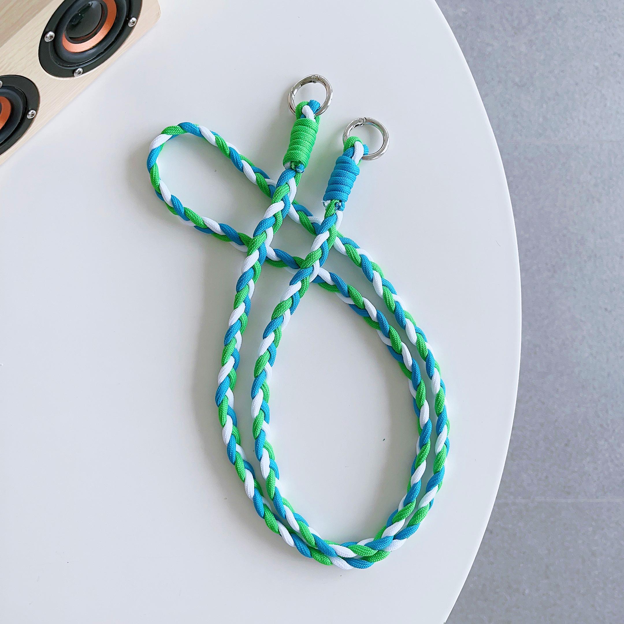 New colorful braided lanyard mobile phone lanyard wrist strap Crossbody rope anti-loss rope key bag multi-purpose lanyard