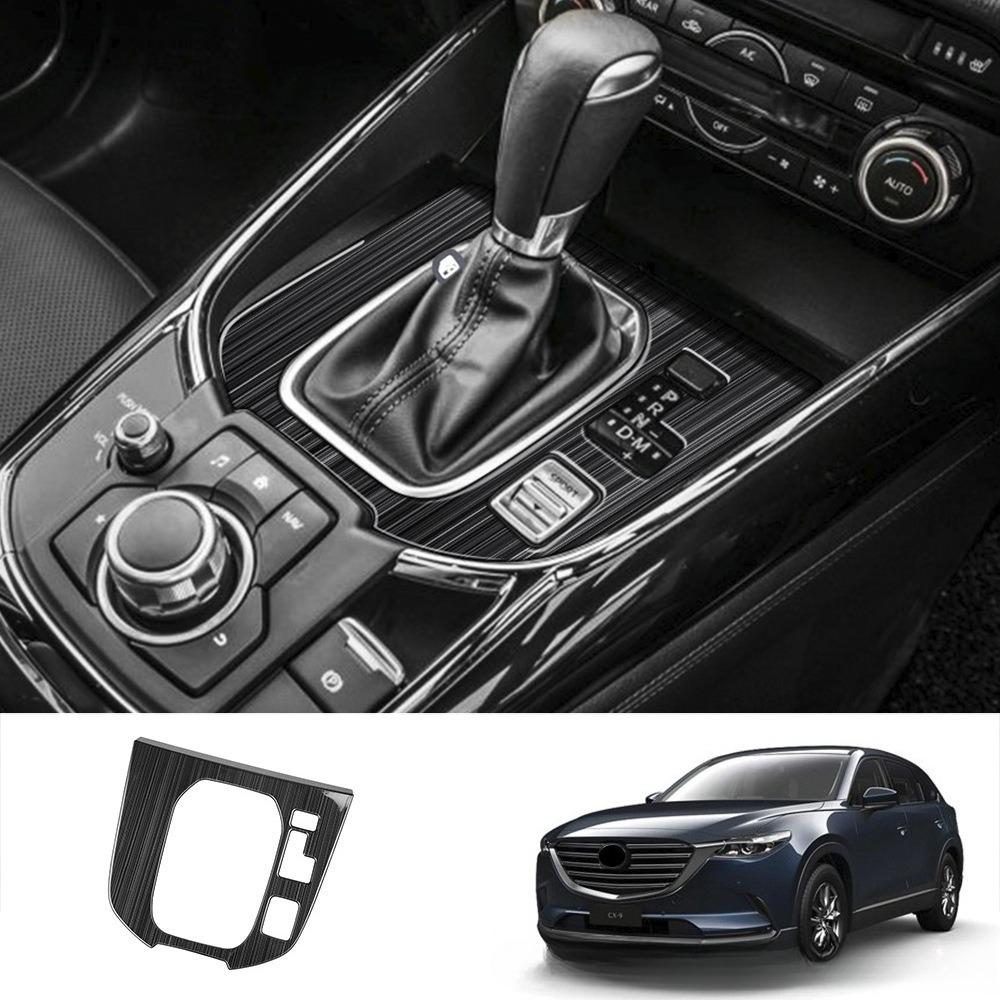 

Black Titanium Brushed Texture Decorative Sticker on The Gear Panel of The Car Center Console for Mazda CX9 CX-9 + right drive