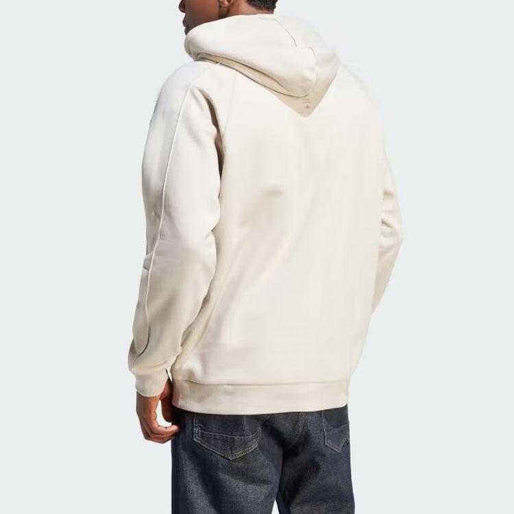 Adidas The Safe Place Hoodie Solid Logo Loose Long Sleeve Hooded Sweatshirt Men Hoodies Beige IS7489