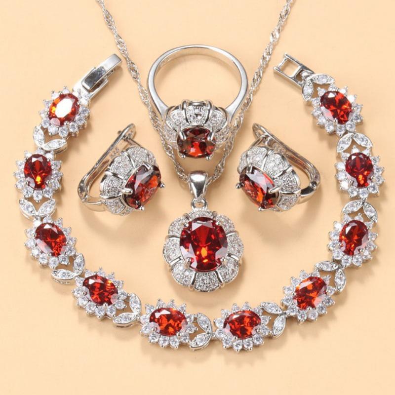 

Европейские и северо-синие ювелирные изделия с инкрустацией из драгоценных камней, серьги, ожерелье и кольца, женский костюм No. 9