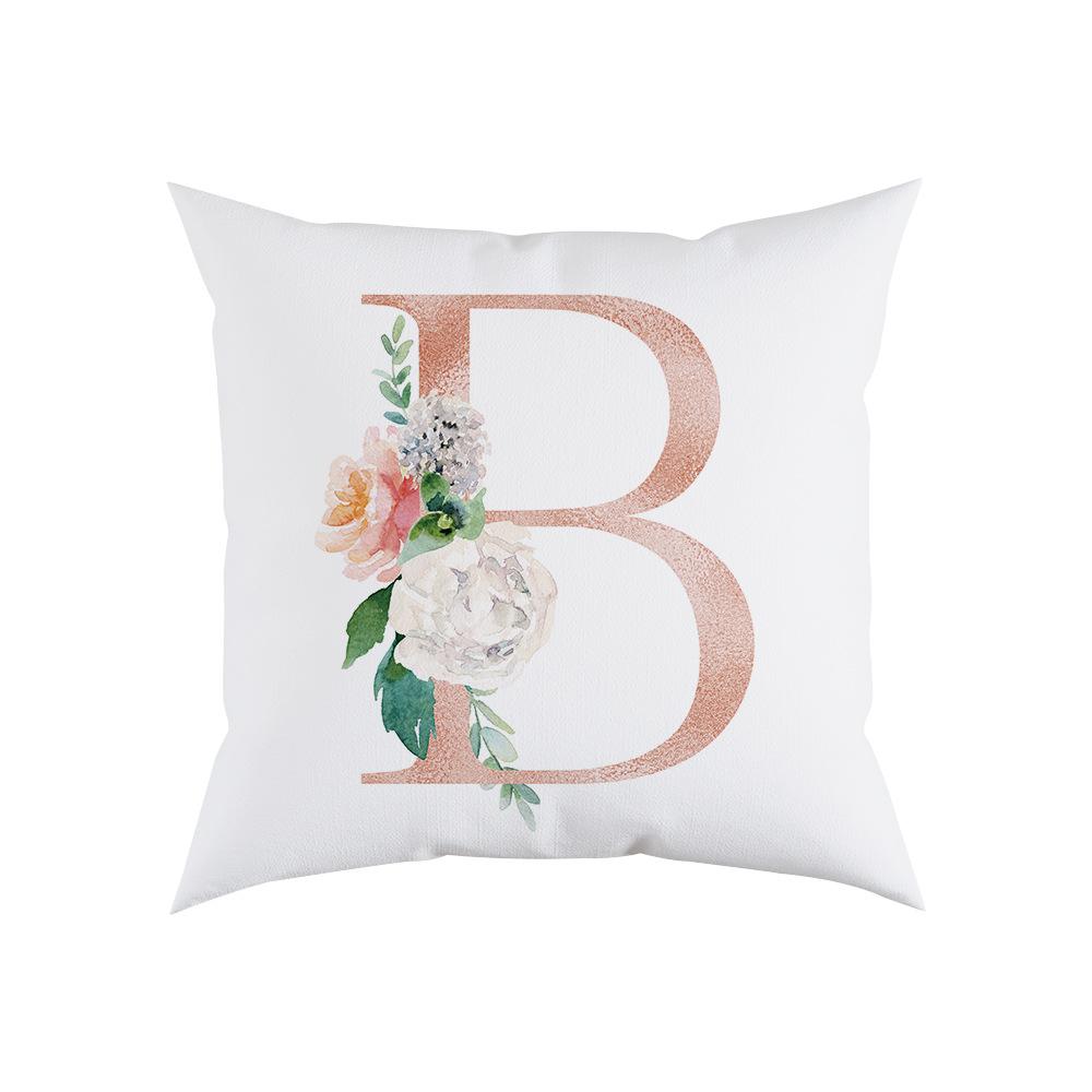 Pillow Sofa Cushion Home Office Cushion Letter Flower Pillow Bedside Backrest Car Pillow Cover