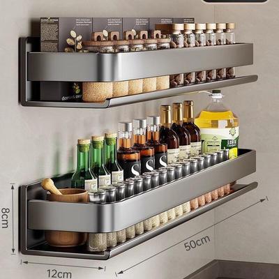 Tingle No-Drill Wall-Mounted Carbon Steel Kitchen Storage Rack