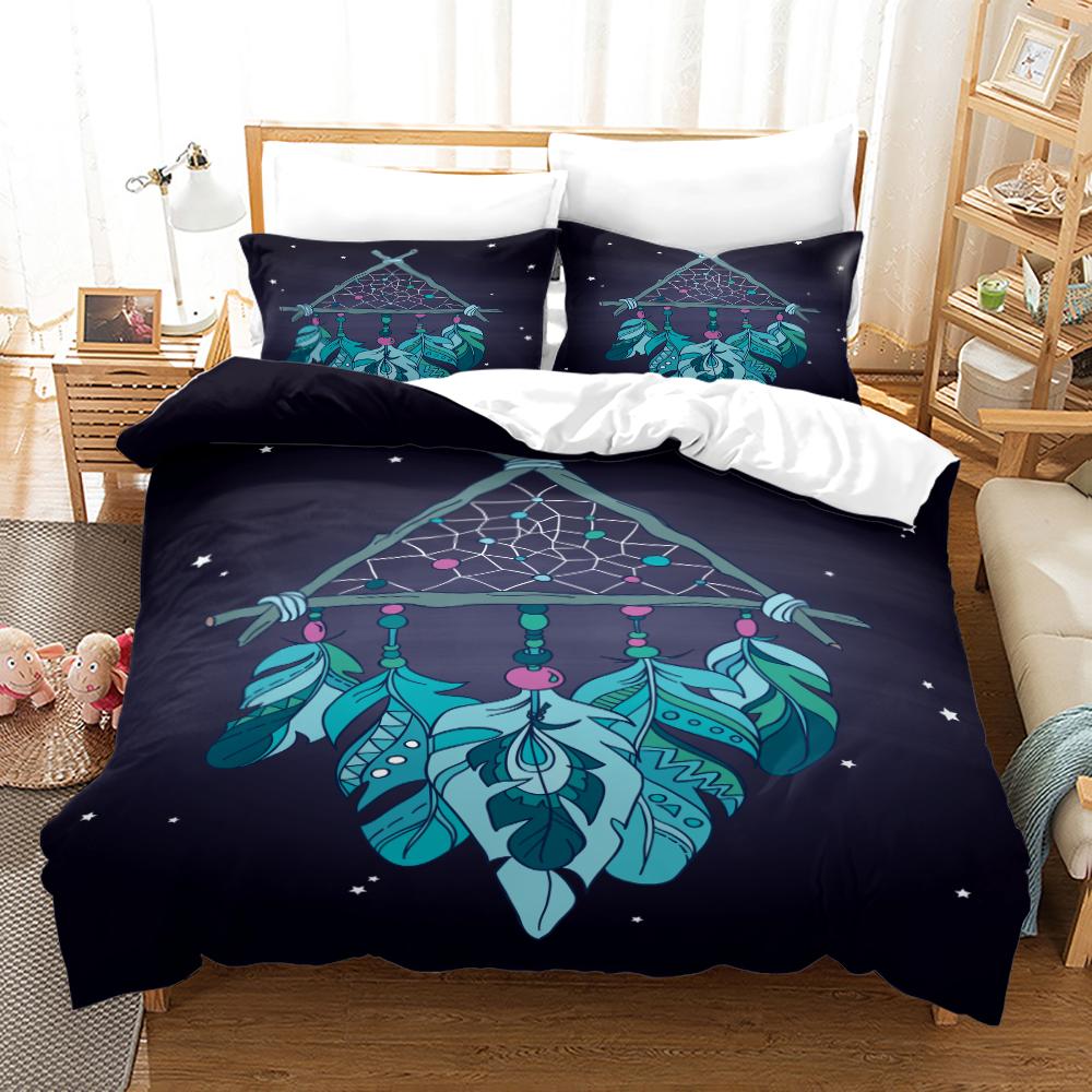 Dreamcatcher Bedding Set Single Twin Full Queen King Feather Size Bed Set Aldult Kid Bedroom Duvetcover Sets 3D Print 013