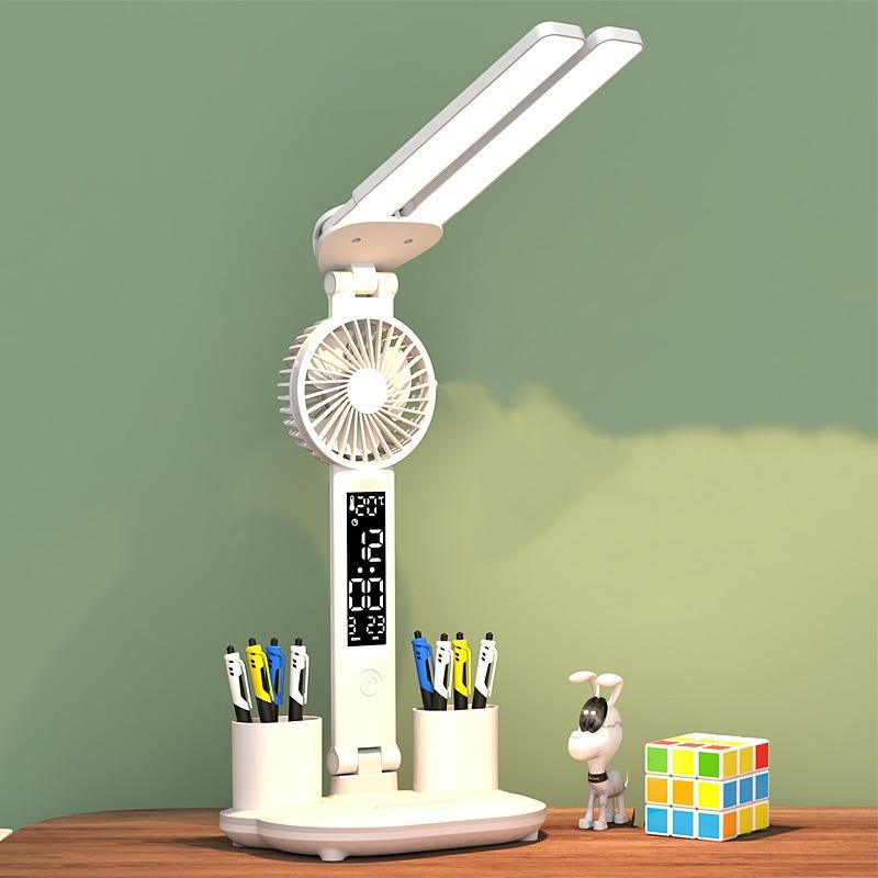 Double-headed Table Lamp LED Rechargeable Table Lamp Eye Protection Study Lamp Bedside Lamp Desk Reading Multi-function Pen Holder Lamp