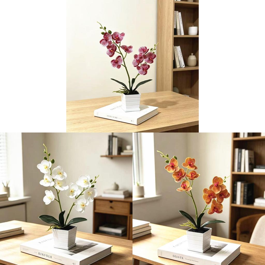 Decorative Butterfly Orchid Indoor Planter With Plastic Material For Home Decor And Photography Props