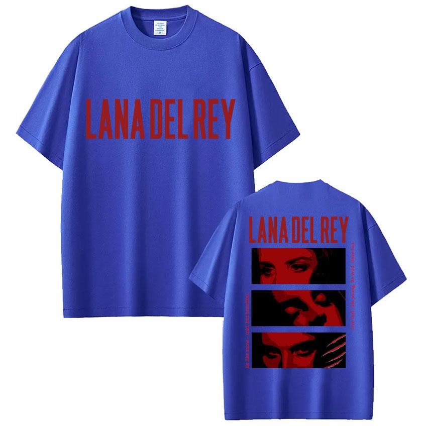 Sängerin Lana Del Rey Grafik T-Shirt Unisex Damen Mode Hip Hop 90er Vintage T-Shirts Übergroß Baumwolle Lässiges T-Shirt Y2k Streetwear