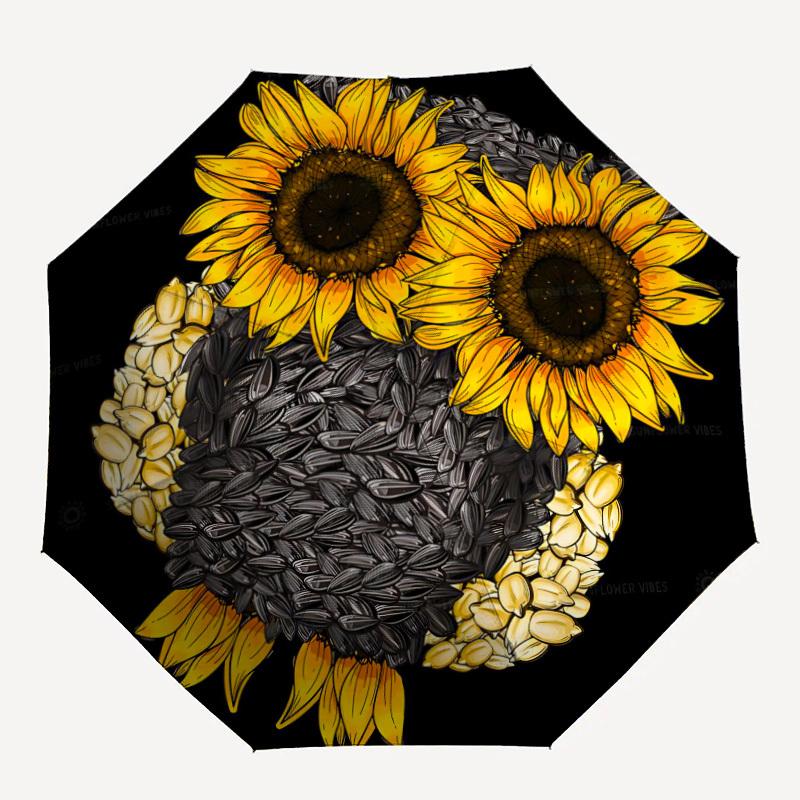 

1pc Sunflower Owl Automatic Open/Close Umbrella Compact Folding Umbrella, All-Season Portable Umbrella for Women/Men156