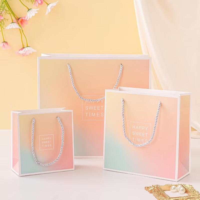 

HANDUNYOU Blue Pink Gradient Gift Tote Bag