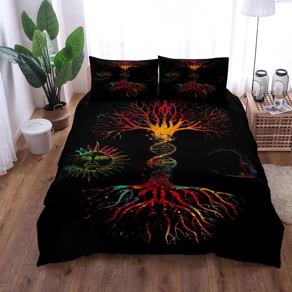 Comforter Yggdrasil Tree Of Life Bedding Set Single Twin Full Queen King Size Polyester Bedroom Aldult Kids Set