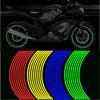 16 stuks Motorfiets Wielstickers Reflecterende Strips 17" 18" Reflecterende Tape Sticker Waterdichte Velg Tape Scooter Fiets Band Decals