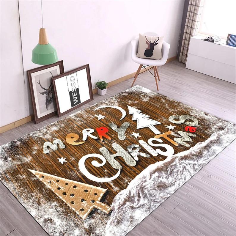 Christmas Series Home Carpets Living Room Sofa Decoration Bedroom Bedside Area Rugs Anti Slip Washable Coffee Table Floor Mat