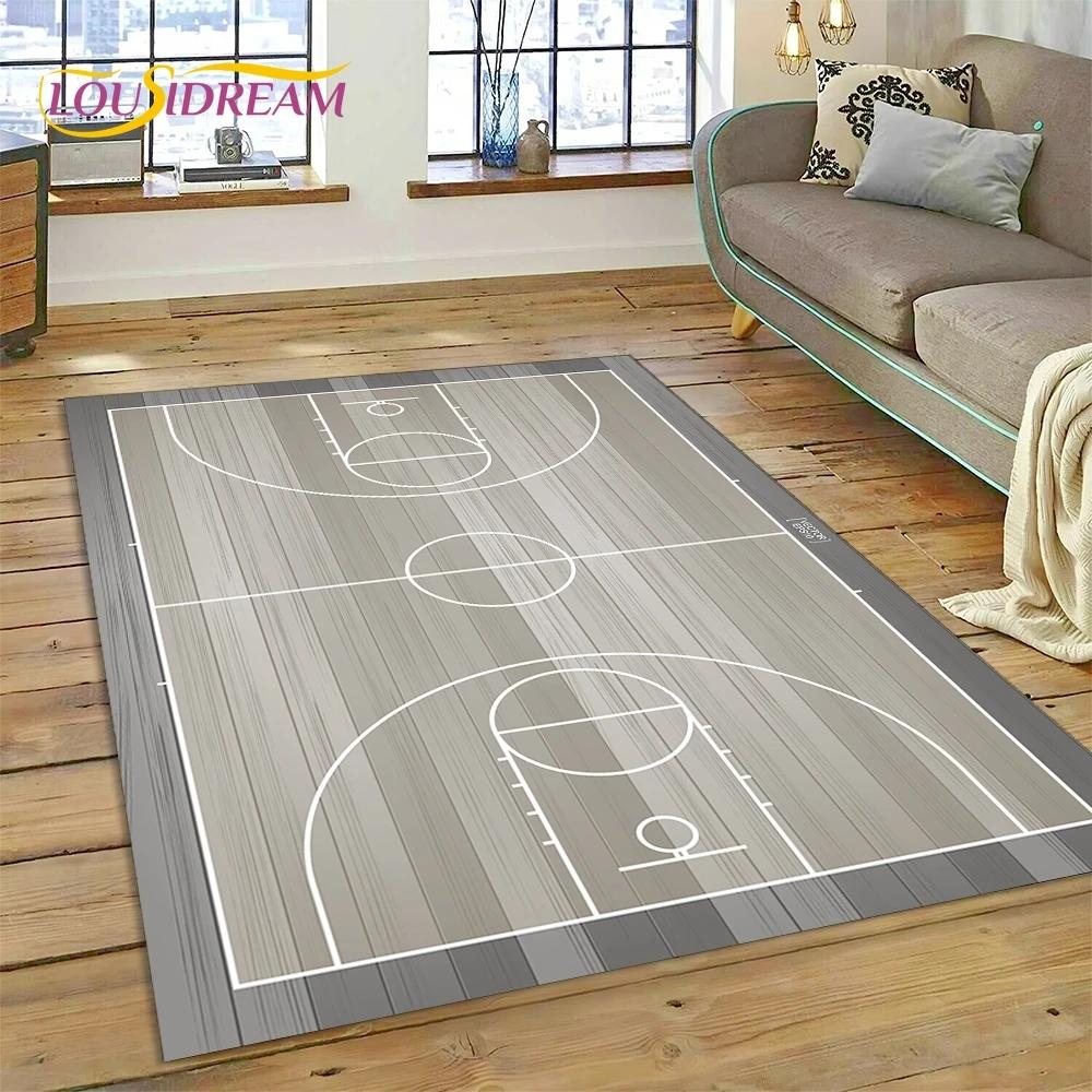 Lastest Basketball Court Frame Cartoon Rug Carpet for Living Room Bedroom Home Decor,Non-slip Decoration for Sofa Doormat Gifts