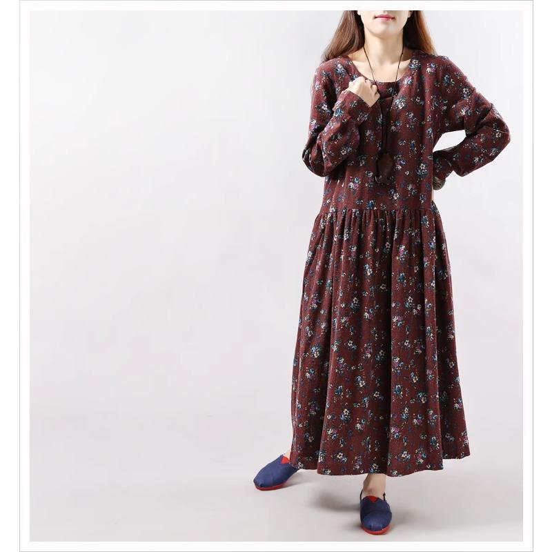 Spring and Autumn Large-sized Long Sleeved Dress