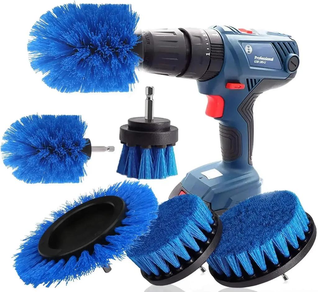 8Pcs Electric Drillbrush Scrub Pads Grout Power Drills Scrubber Cleaning Brush Tub Cleaner for Kitchen Home Toilet Tools Kit