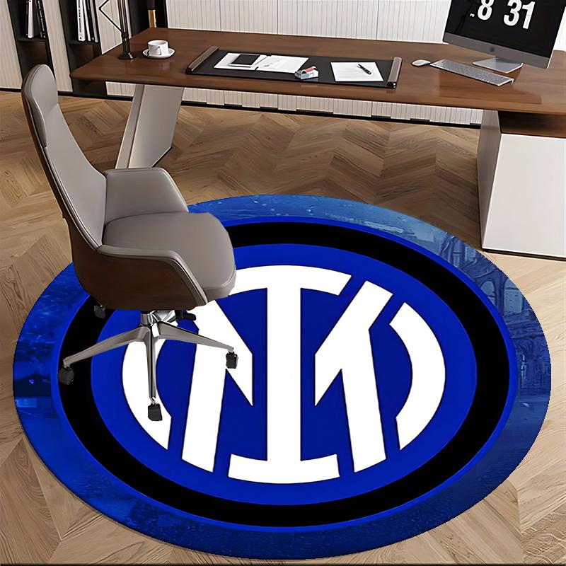 Inter Milan,Football Club Logo Chair mat Round Rug Office carpet, Machine Washable, Non slip, Suitable for Living Rooms, Bedrooms