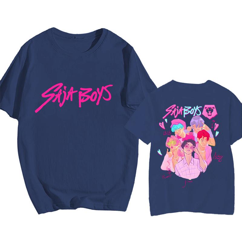 9 Farben Beliebtes T-Shirt Cartoon KPop Dämonenjäger Elemente Druck Erwachsenen Trendy Herrenmode Lässig Übergröße Damen Street Top