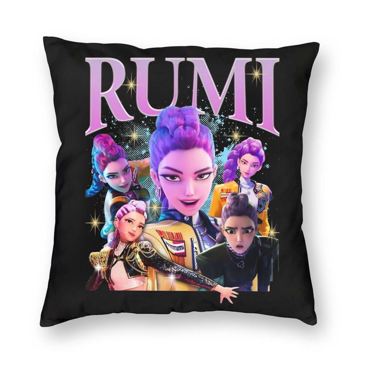 

Rumi KPop Demon Hunters Pillowcase Double-sided Printing Polyester Cushion Cover Decor Throw Pillow Case Cover Home 18x18Inch